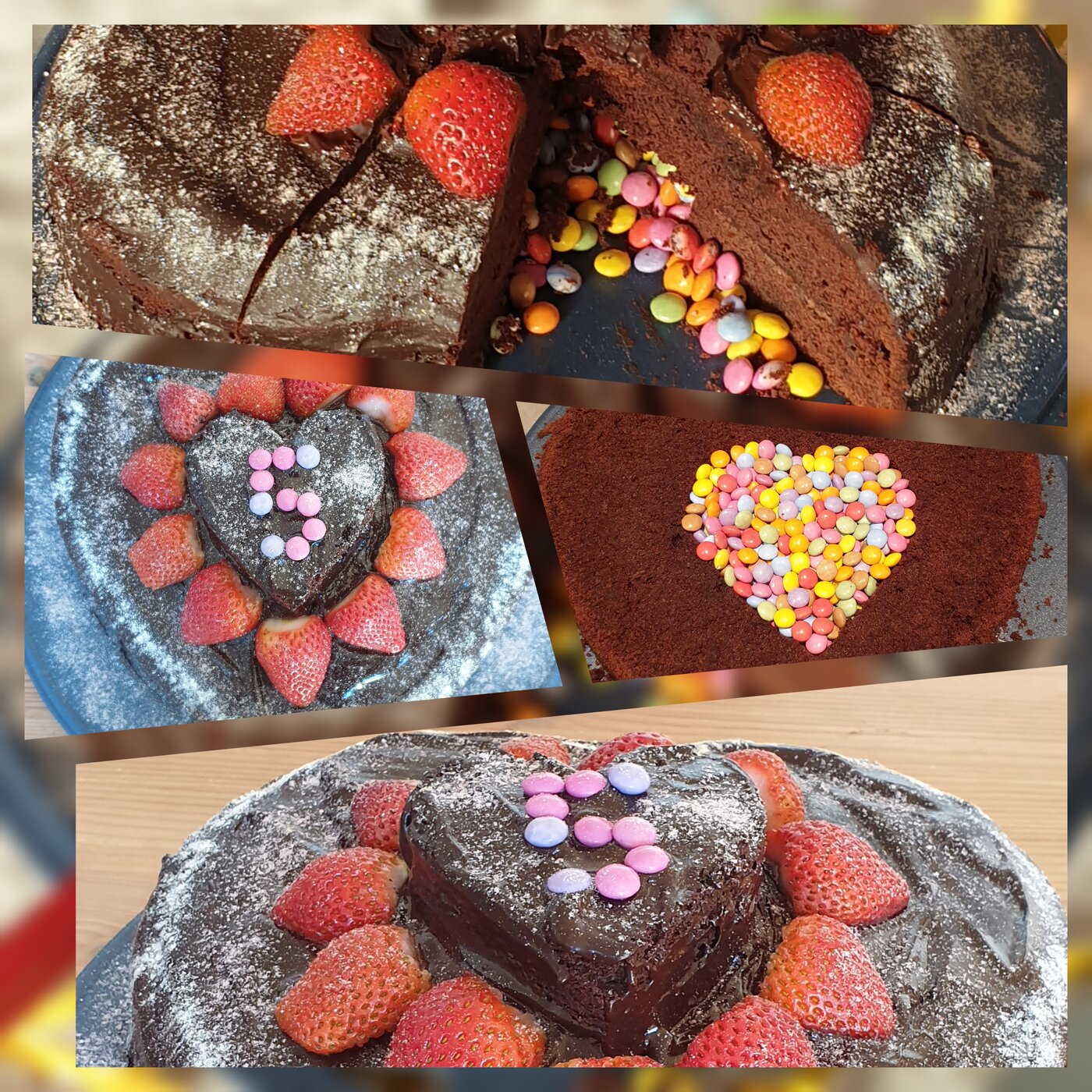 Selbstgebackene Torte mit Erdbeeren
